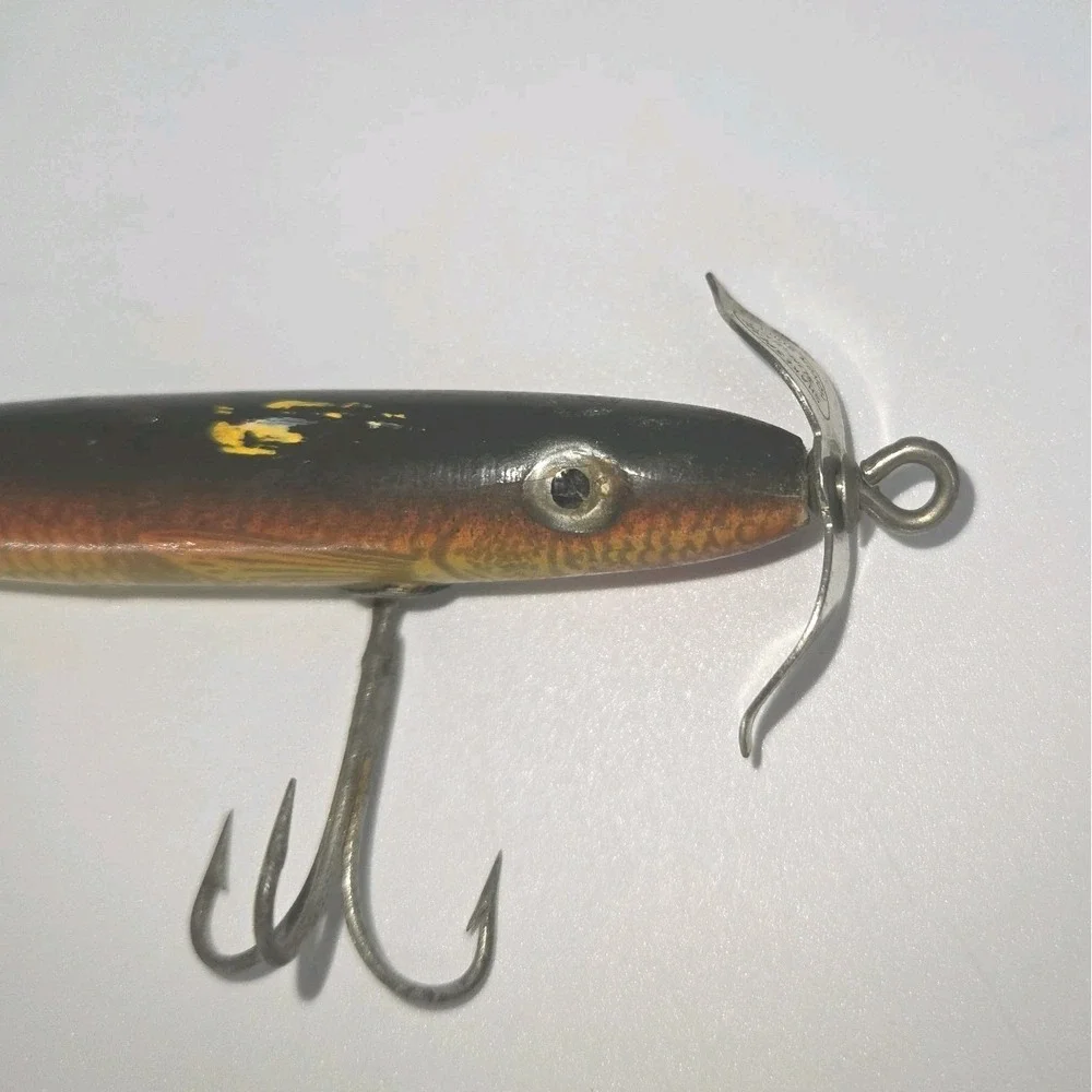 Vintage Shakespeare Slim Jim Honor Built Wood‎ Fishing Lure Propeller USA 4.5 In